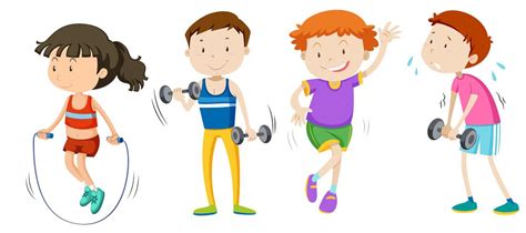 A Set Of Children Weight Training 299690 Vector Art At Vecteezy