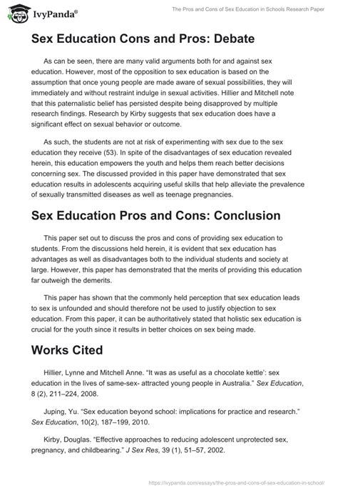 The Pros And Cons Of Sex Education Research Paper Example Does Abstinence Only Education