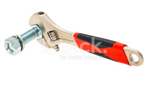 Adjustable Wrench With A Nut And Bolt Stock Photo Royalty Free