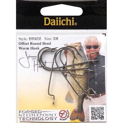 Daiichi Offset Wide Gap Worm Hook Size 2 0 Six Pack DH42Z New 0306