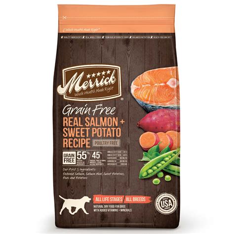 Loyall life® grain free all life stages salmon with sweet potato recipe dog food is formulated to meet the nutritional levels established by the aafco dog food nutrient profiles for all life stages. Merrick Grain Free Real Salmon + Sweet Potato Dry Dog Food ...