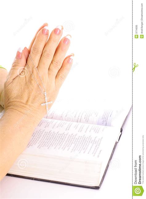 Praying Hands Over Bible Royalty Free Stock Photo Image
