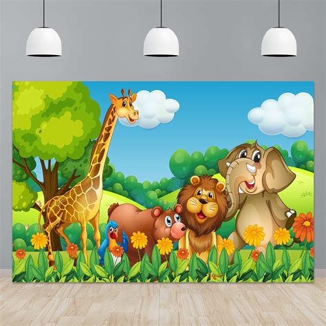 Buy Safari Animals Backdrop Birthday Party Decorations Jungle Safari