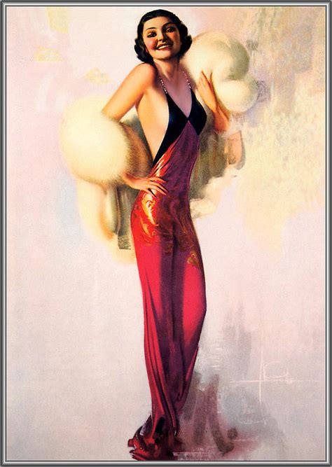 Pin Up In A Long Backless Gown Digital Art By Rolf Armstrong Fine Art America