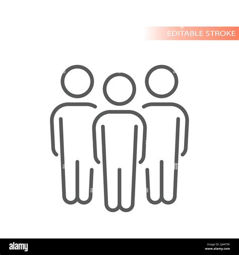 Group Of People Line Vector Icon Simple Crowd Outline Symbol Stock Vector Image And Art Alamy