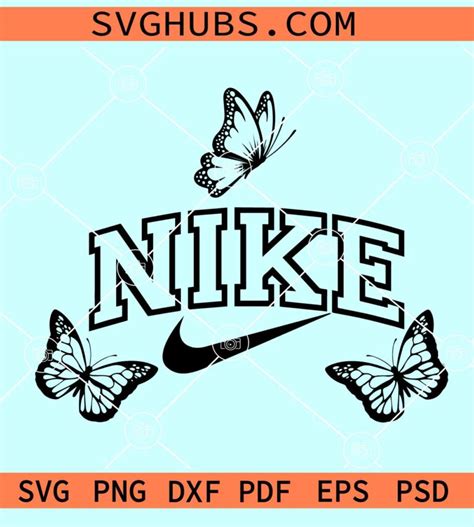 Nike Logo With Butterflies Svg Nike Outline Butterfly Svg Nike