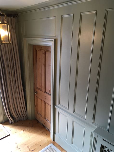 Farrow And Ball French Gray No 18 Panelled Hallway House Interior