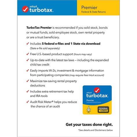 Intuit Turbotax Desktop Premier 2021 Software Electronics Shop