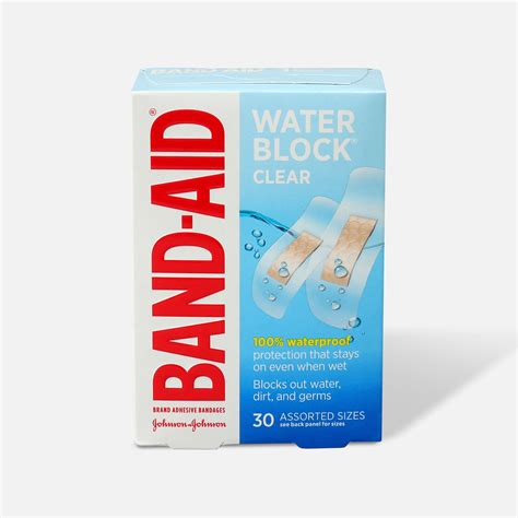 Band Aid Water Block Plus Waterproof Clear Adhesive Bandages For Minor