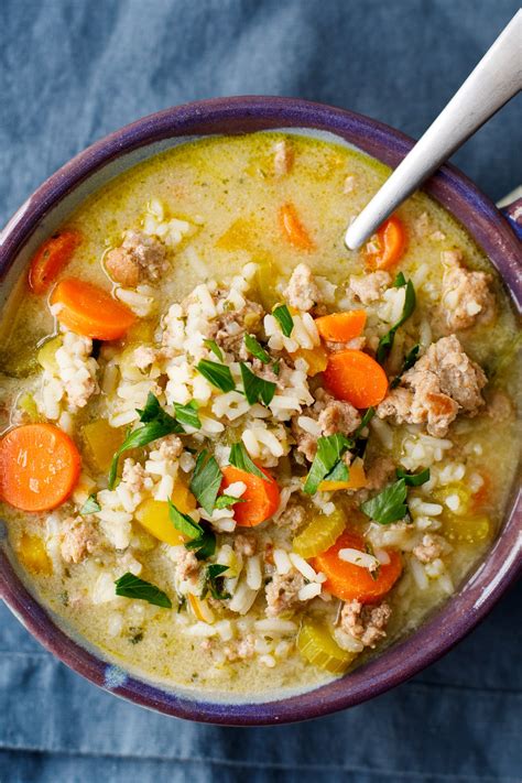 Plus, thanks to ground turkey's lower fat content, you can incorporate other tasty fats into your cooking (olive oil! Ground Turkey and Rice Soup Recipe - Easy Ground Turkey Soup