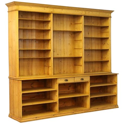 Large Antique Pine Bookcase Wall Unit Denmark Circa 1880 At 1stdibs