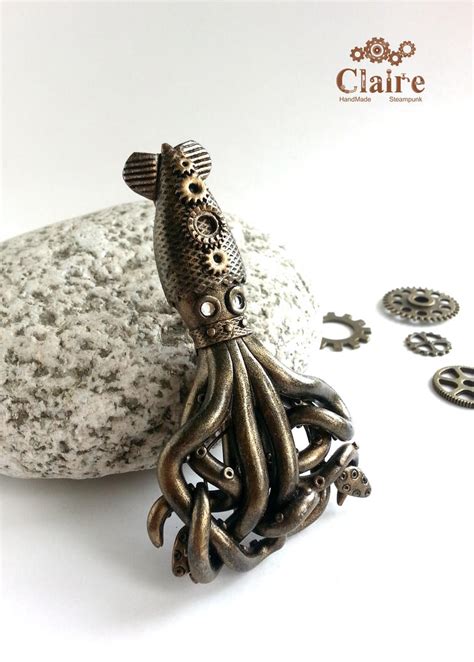 Steampunk Squid Brooch By Clairesteampunk On Deviantart