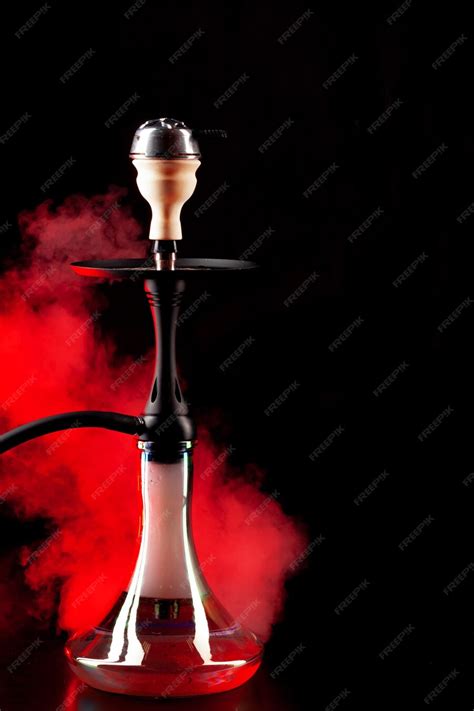 Premium Photo Smoking Hookah On Black Background With Color Fog Copy