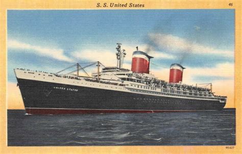 Ss United States Us Lines Maiden Voyage Steamship Ocean Liner Vtg