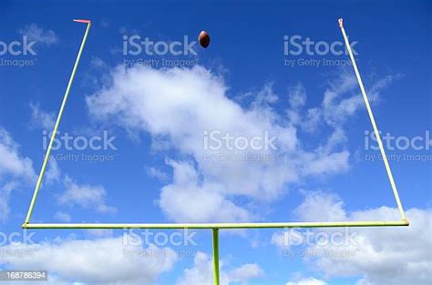 American Football And Goal Posts Stock Photo Download Image Now