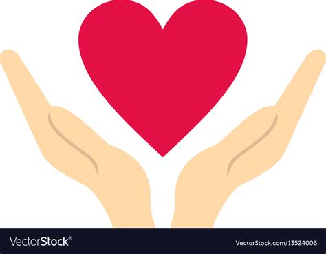 Hands Holding Heart Icon Flat Style Royalty Free Vector