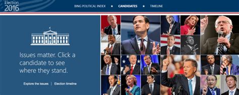 Bing Gears Up For 2016 Elections Launches Candidate Pages Political