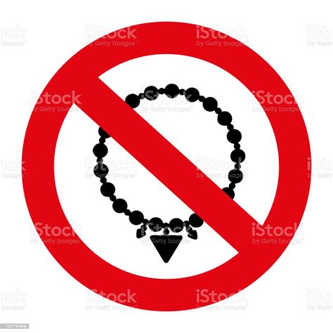 No Jewelry Forbidden Sign Vector Icon Stock Illustration Download
