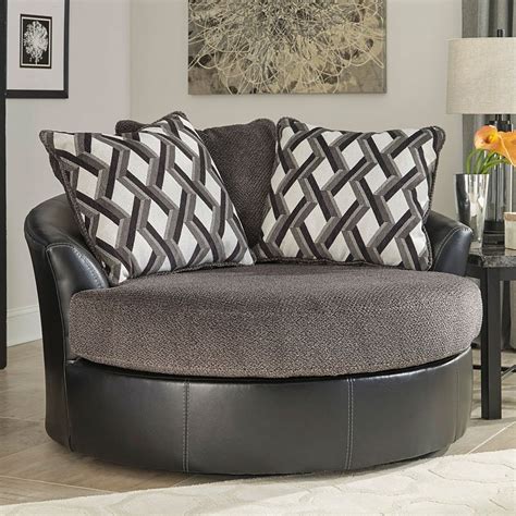 Maybe you would like to learn more about one of these? Kumasi Smoke Oversized Swivel Chair - Chairs - Living Room ...