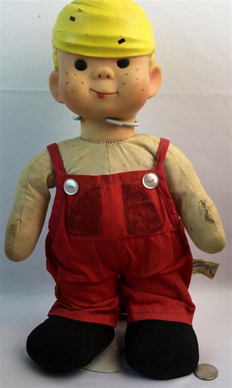 Lot Vintage 1960s Dennis The Menace Knickerbocker Figure Doll 14 Tall