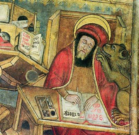 St Mark Writing His Gospel Detail From The Crypt Painting By French