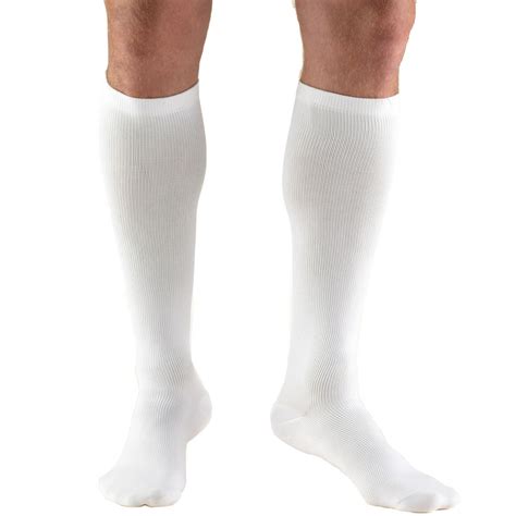 truform men s socks knee high dress style 15 20 mmhg white x large