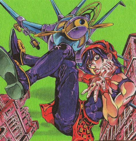 Golden Wind Narancia And Aerosmith マンガアート キャラクターアート アニメ 作画