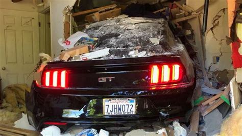 Mustang Crashes Into Lafayette Home Driver Taken To Hospital