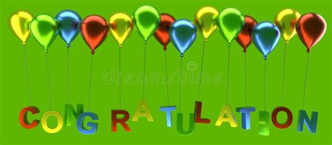 Balloons With A Congratulation Tape Vector Stock Vector Illustration