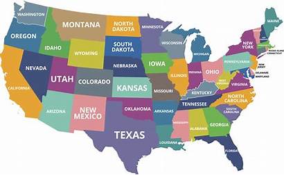 States Smallest Map Usa United Colorful