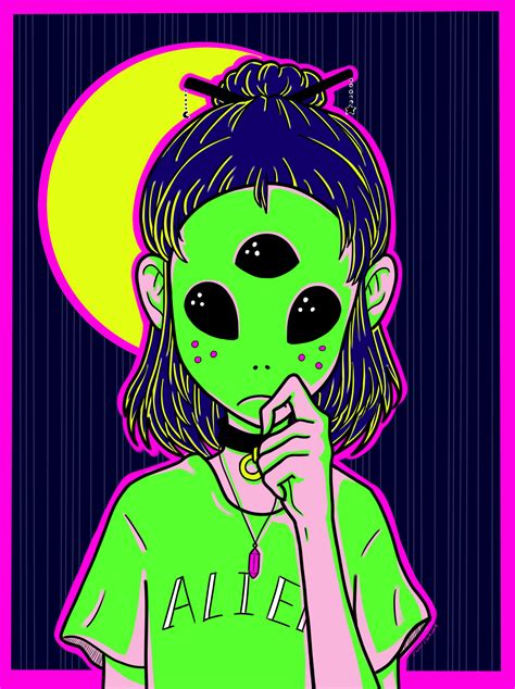 Digital Illustration By Claireclockwork Alien Psychedelic Art Alien