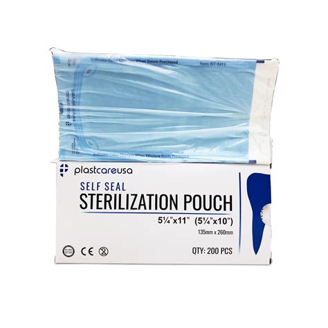 525″ X 10″ Self Sealing Sterilization Pouch Plastcare Usa