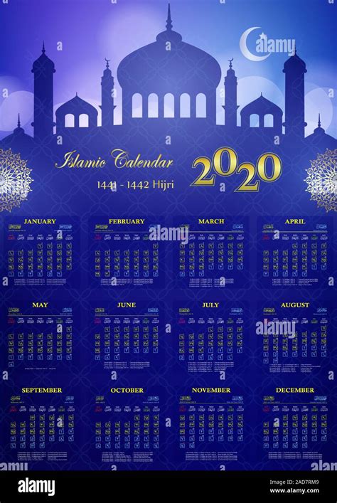 Calendrier Islamique 2020 Calendrier Hijri 2020