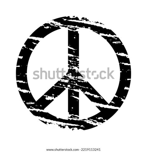 Grunge Black Peace Symbol On White Stock Vector Royalty Free