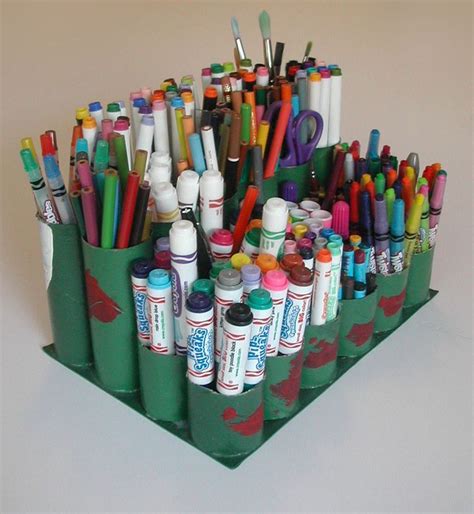 Art Caddy From Cardboard Toilet Paper Rolls Toilet Paper Crafts
