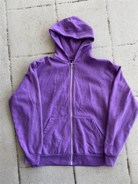 Custom Purple La Apparel Dyed Zip Up Hoodie Grailed