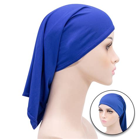Muslim Women Head Scarf Cotton Underscarf Stretch Hijab Cover Headwrap Underscarf Cap Shawl