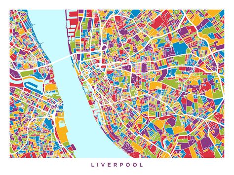 Liverpool town hall is situated 310 metres southwest of liverpool city centre premier t. Liverpool England City Street Map Digital Art by Michael ...