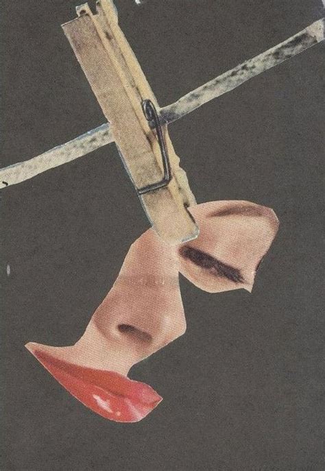 A Woman S Face Hanging Upside Down From A Clothes Line With Nails Sticking Out Of It