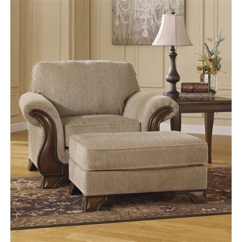 Accent chairs for living room with ottoman is your perfect gift choice.the perfect detail and solid wood legs of modern chair for living room will add life to any living space. Ashley Lanett Fabric Accent Chair with Ottoman in Barley - 44900-20-14-PKG