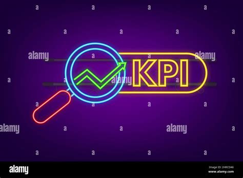 Kpi Key Performance Indicator Neon Icon Measurement Optimization