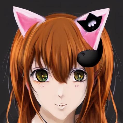 Girl With Cat Ears Anime Style Digital Art By Stable Diffusion