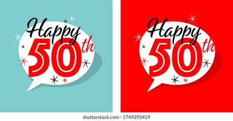 Happy Birthday 50th Two Different Background Stock Vector Royalty Free