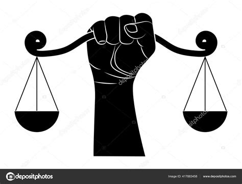 Hand Holding Scales Justice Stock Vector Image By ©gabrieuskal 417883458