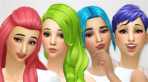 My Sims Blog Base Game Hair Recolors By Noodlescc Images And Photos Finder