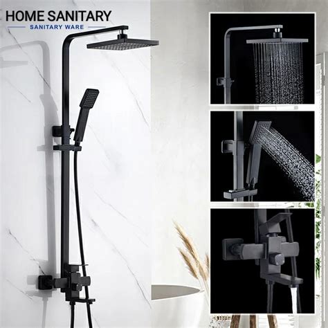 Jual Shower Tiang Shower Column Stainless Black Shower Tiang Panas Dingin Shopee Indonesia