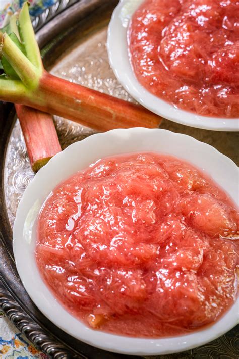 4 Ingredient Simple Rhubarb Sauce Recipe Hostess At Heart