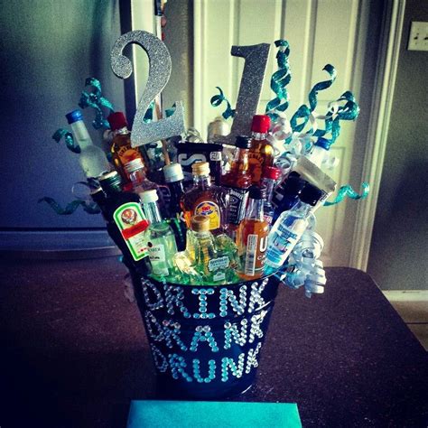 21st Birthday Alcohol Bouquet for Him | Alcohol & Glitter | Pinterest