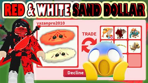Trading Red And White Sand Dollar 🔥😍 In New Adopt Me Pool Party Update