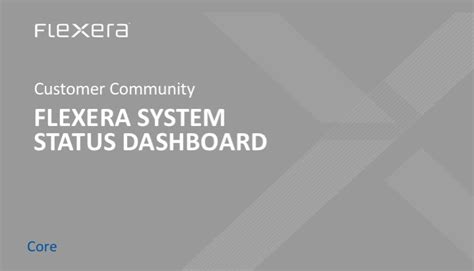 The Flexera System Status Dashboard